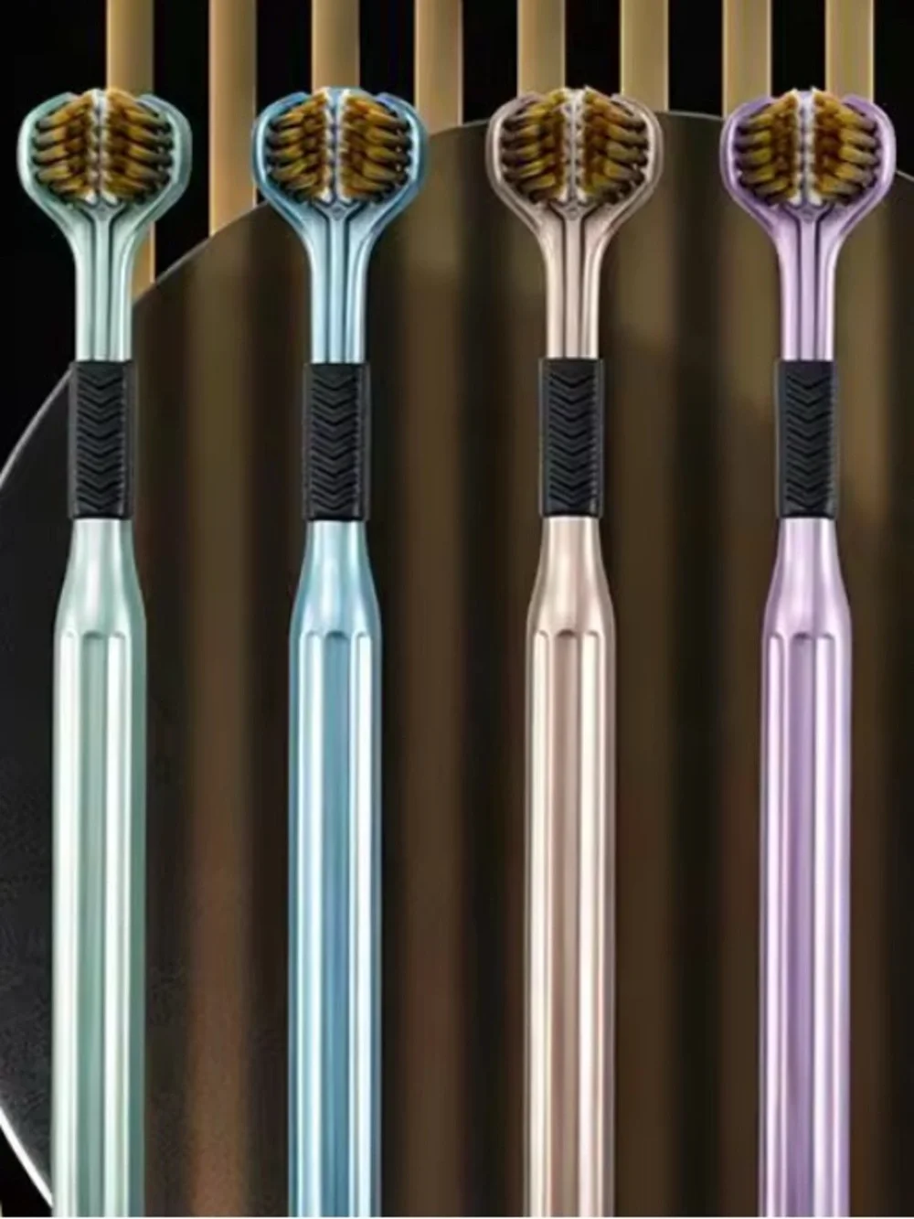 Set of 2 Random Three-Sided Toothbrush Ultra Fine Soft Hair Adult